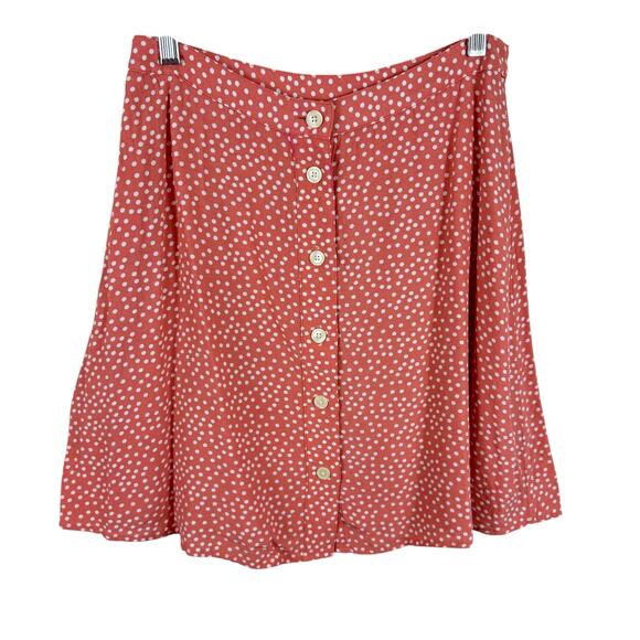 GAP Dresses & Skirts - GAP Coral White Polka Dot Lightweight Button Front A-Line Mini Skirt Size 4